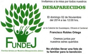 Misa por desaparecidos en la catedral de Guadalajara